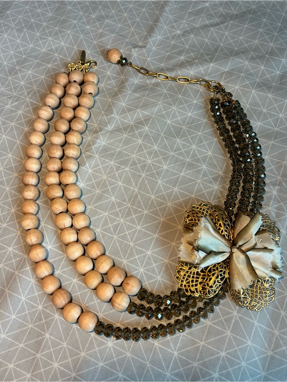 Lenora Dame Anthropologie Big Bead Flower Necklace